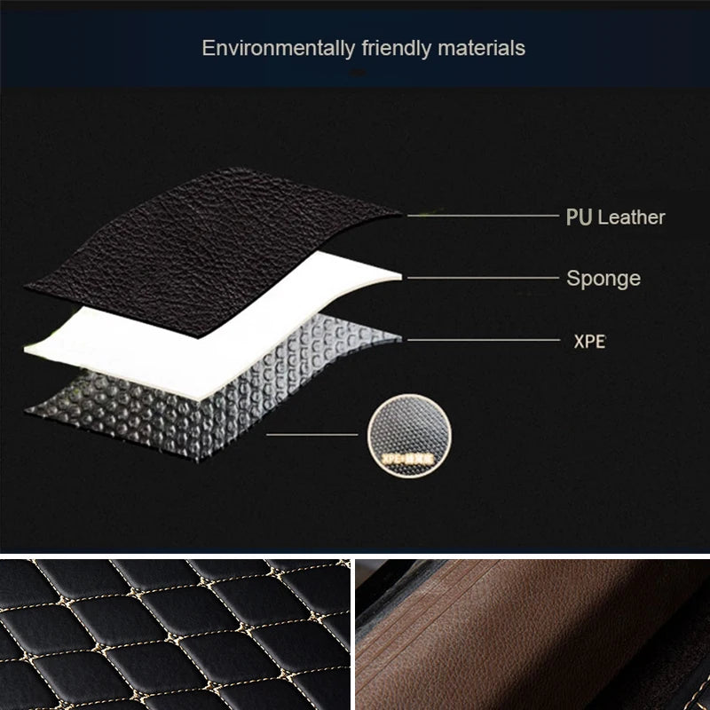 5-Piece Waterproof PU Leather Car Floor Mat Set