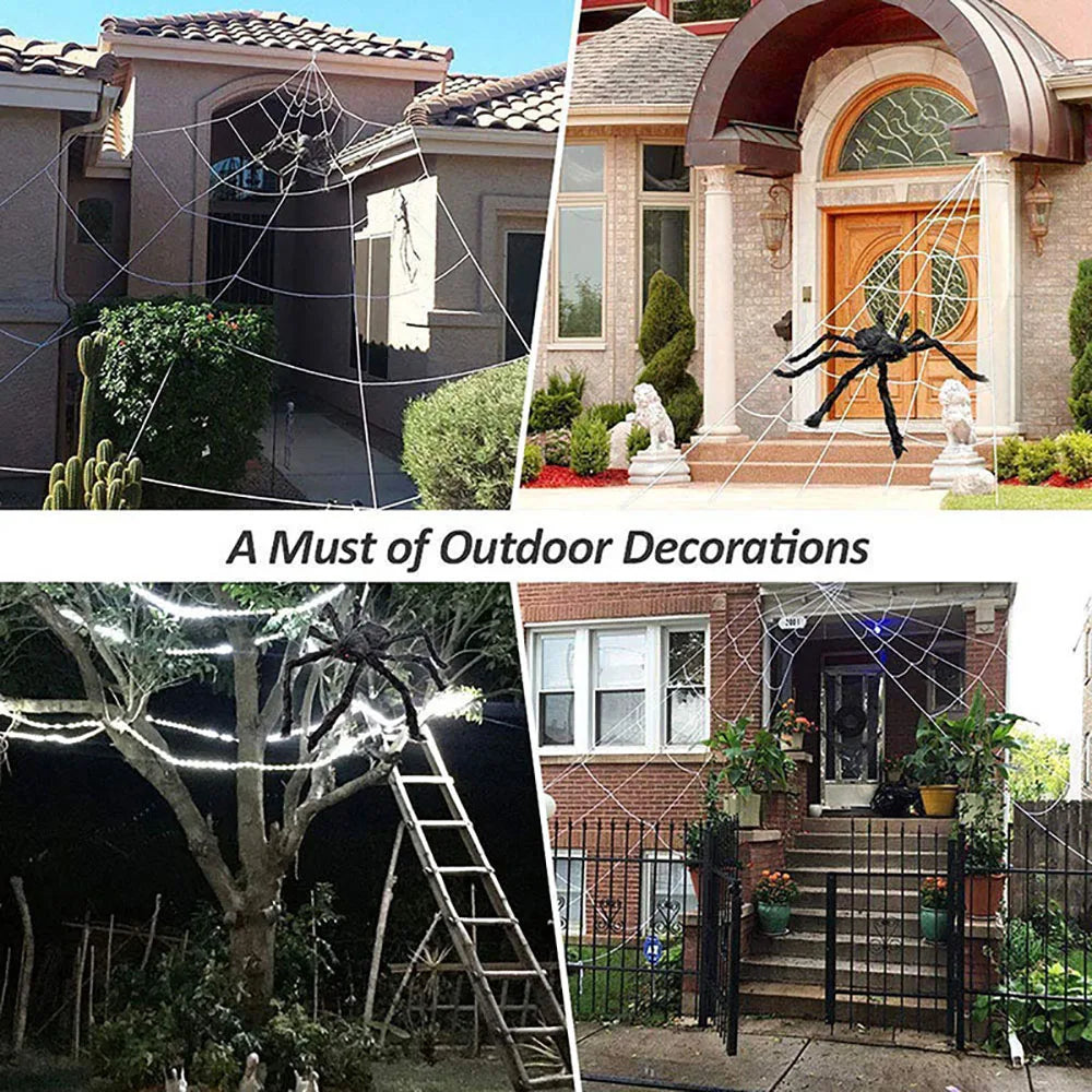 5m Plush Halloween Spider Web Decoration