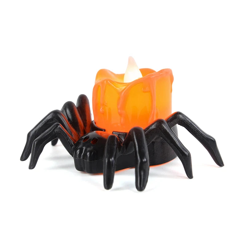 LED Spider Pumpkin Halloween Candle Light