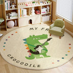Cartoon Lion Round Plush Area Rug