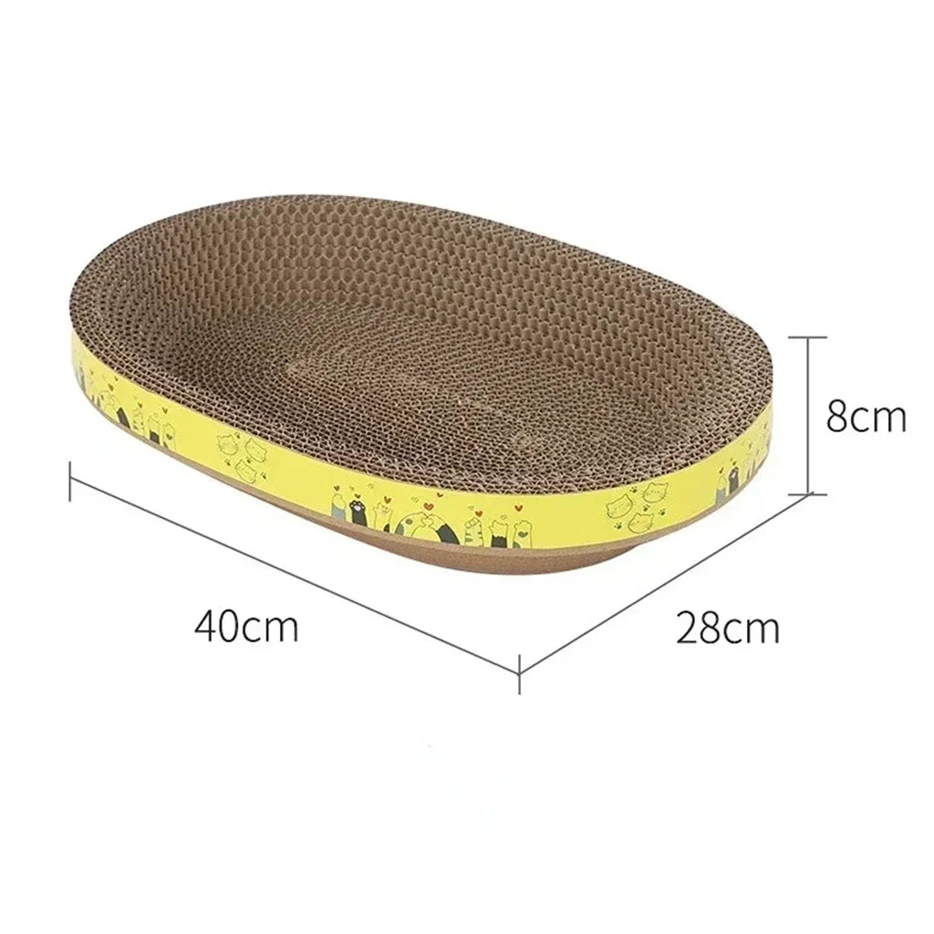 Oval Corrugated Cardboard Cat Scratcher Bed