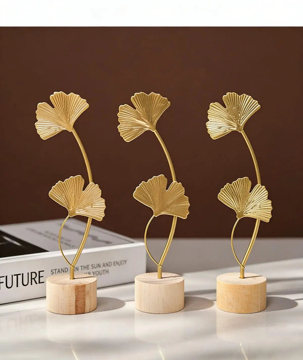 Gold Iron Ginkgo Leaf Ornament