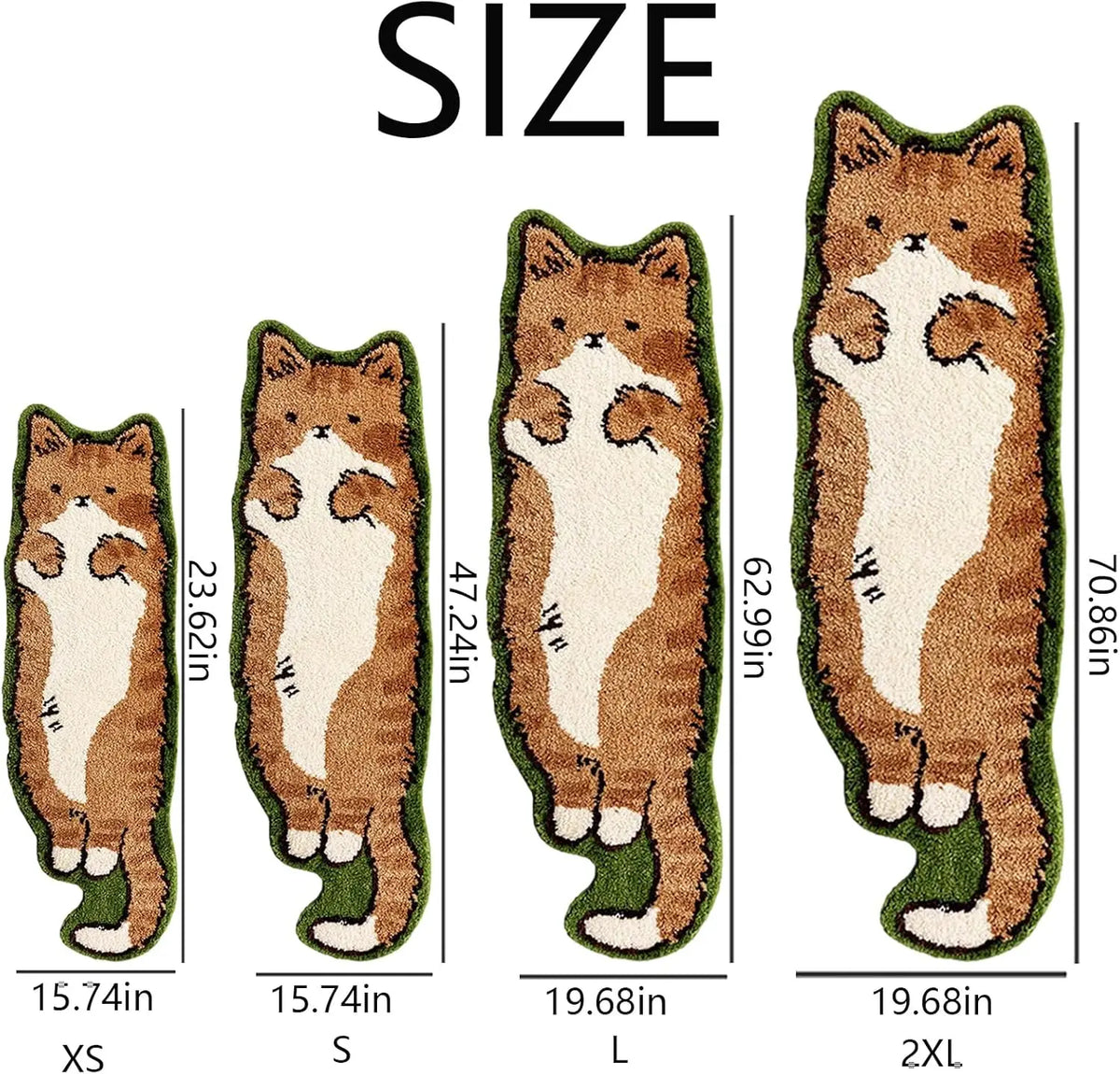 VIKAMA Cartoon Cat Non-Slip Runner Rug
