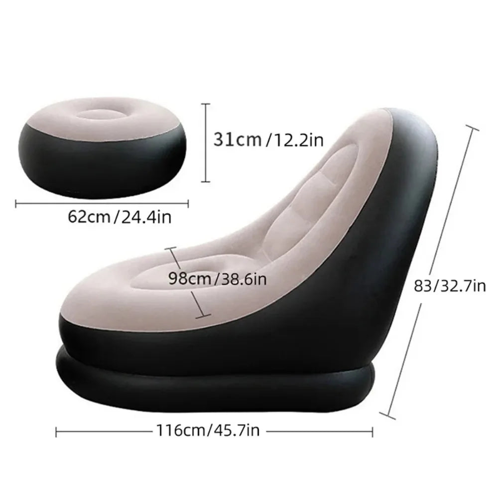 Inflatable Lounge Chair with Footstool