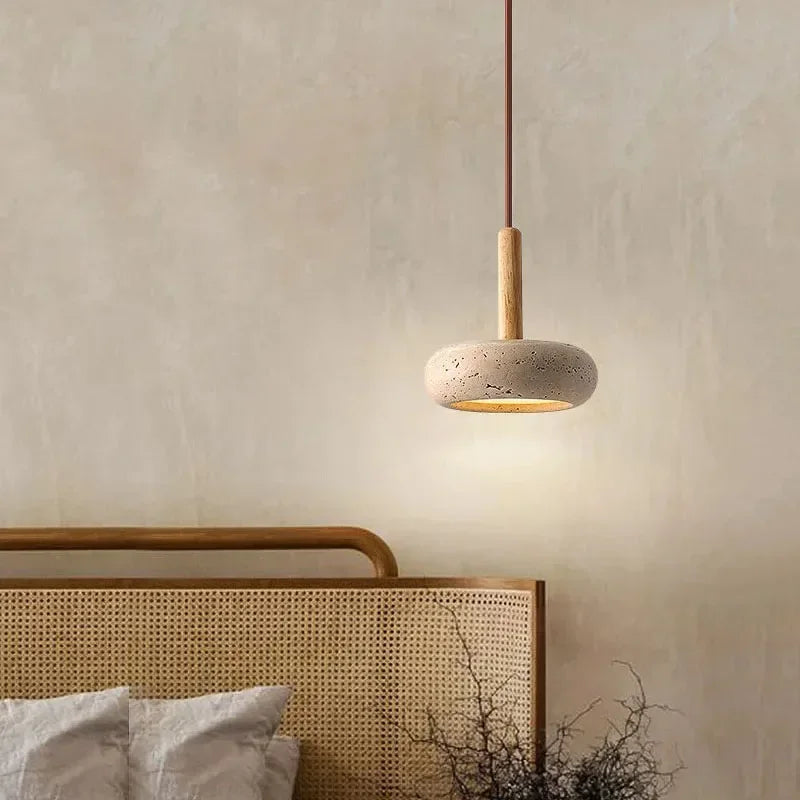 Wabi-Sabi Circular Stone Pendant Light