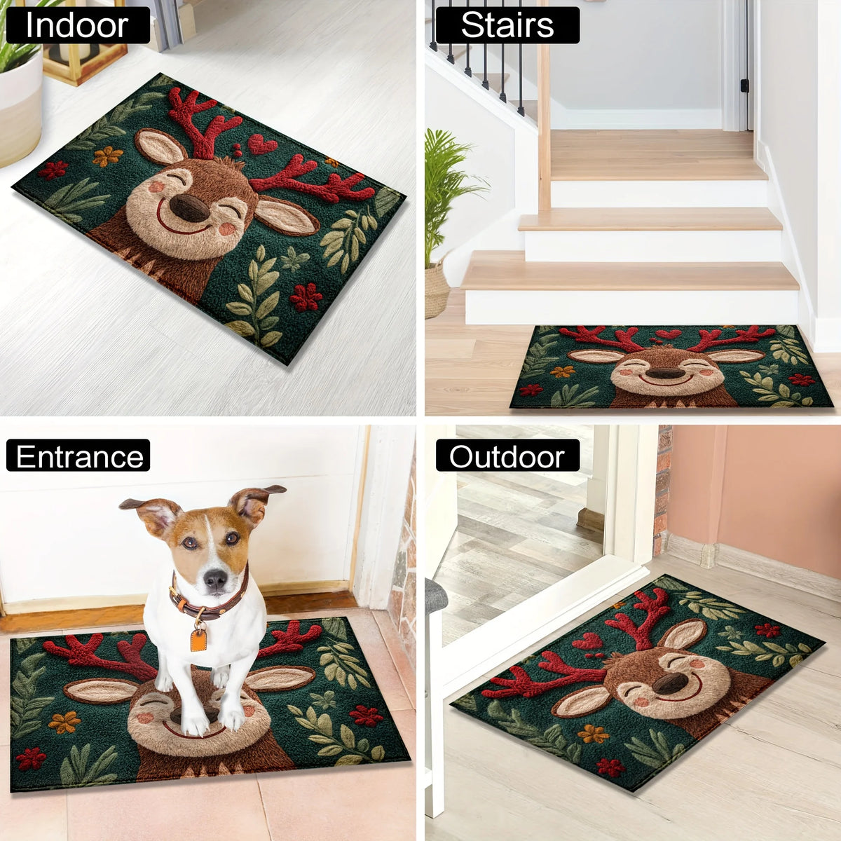 Christmas Deer Microfiber Bath Mat