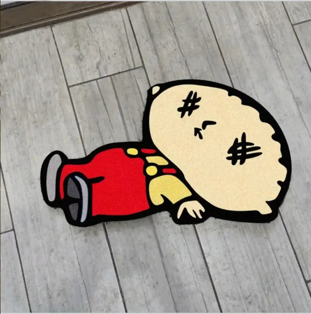 VIKAMA Cartoon Non-Slip Flannel Area Rug