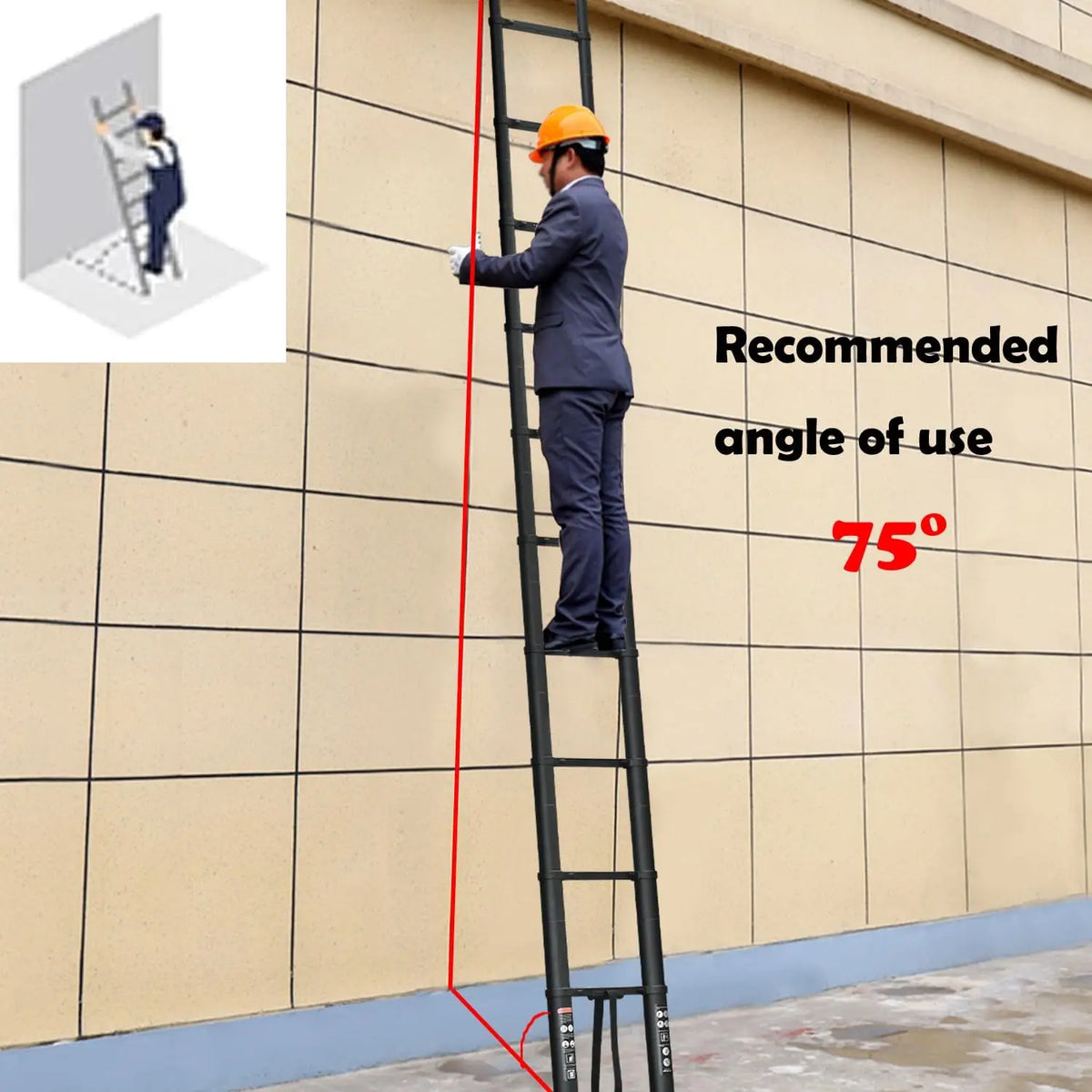 DayPlus 6.2m Telescopic Aluminium Ladder with Hook