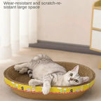 Oval Corrugated Cardboard Cat Scratcher Bed
