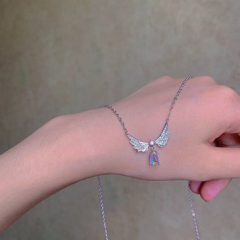 Vintage Butterfly Pendant Snake Chain Necklace