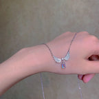 Vintage Butterfly Pendant Snake Chain Necklace