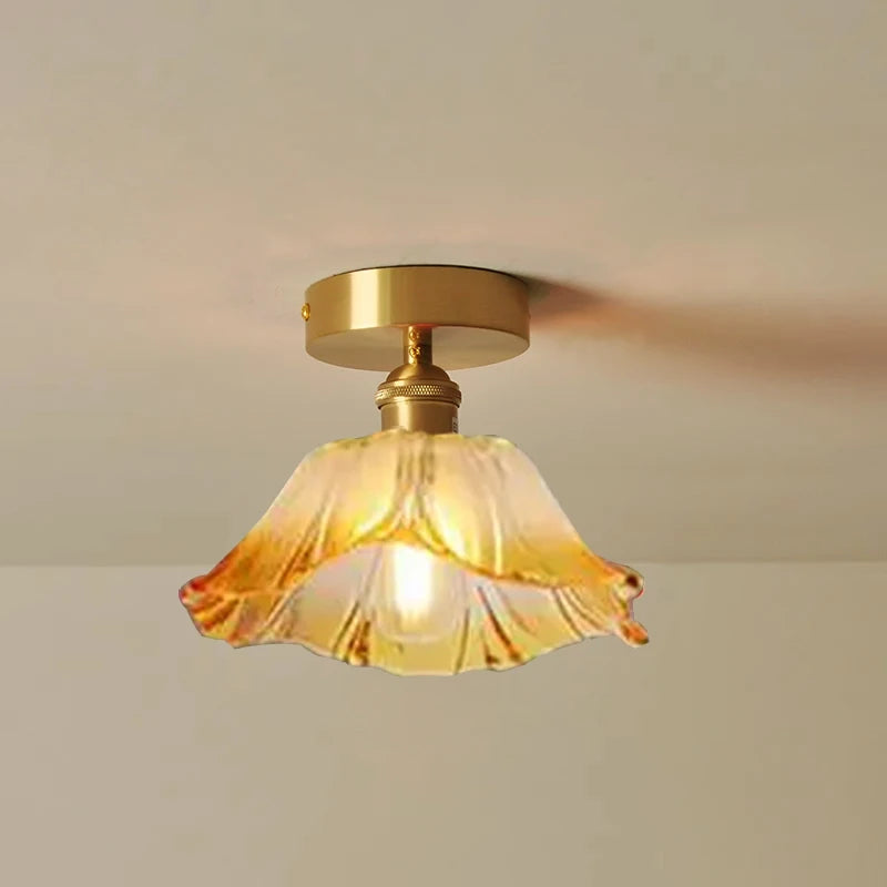 Vintage Flower Glass Pendant Light