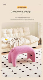 Cute Animal Plush Ottoman Stool