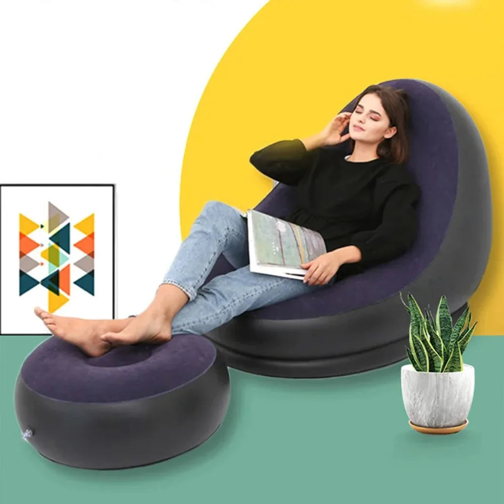 Inflatable Lounge Chair with Footstool