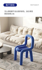 Curved Flannel Upholstered Accent Chair