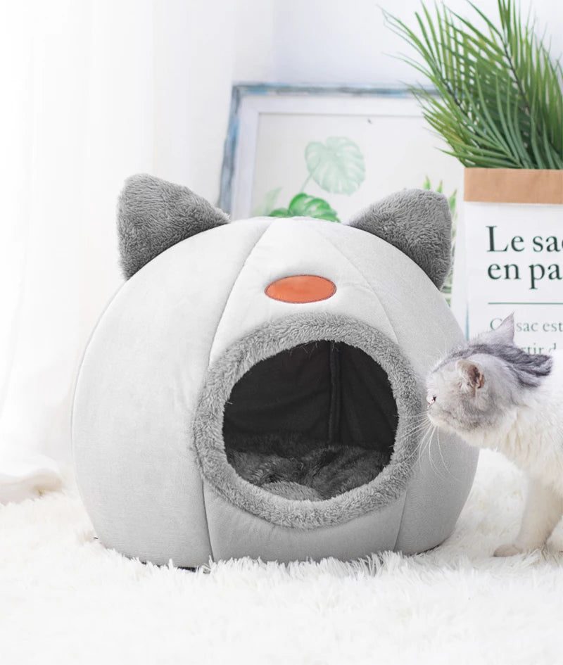 Removable Cushion Cozy Cat Cave Bed