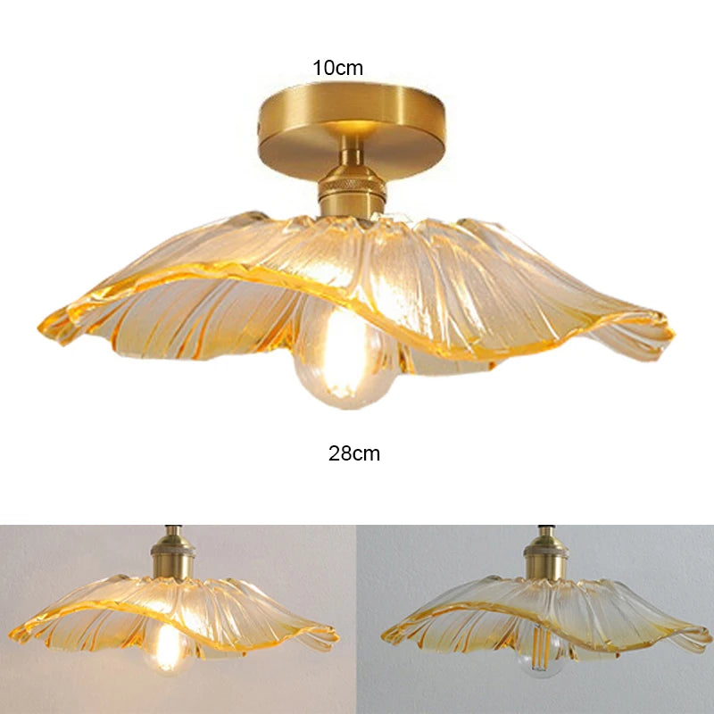 Vintage Flower Glass Pendant Light