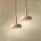Wabi-Sabi Circular Stone Pendant Light