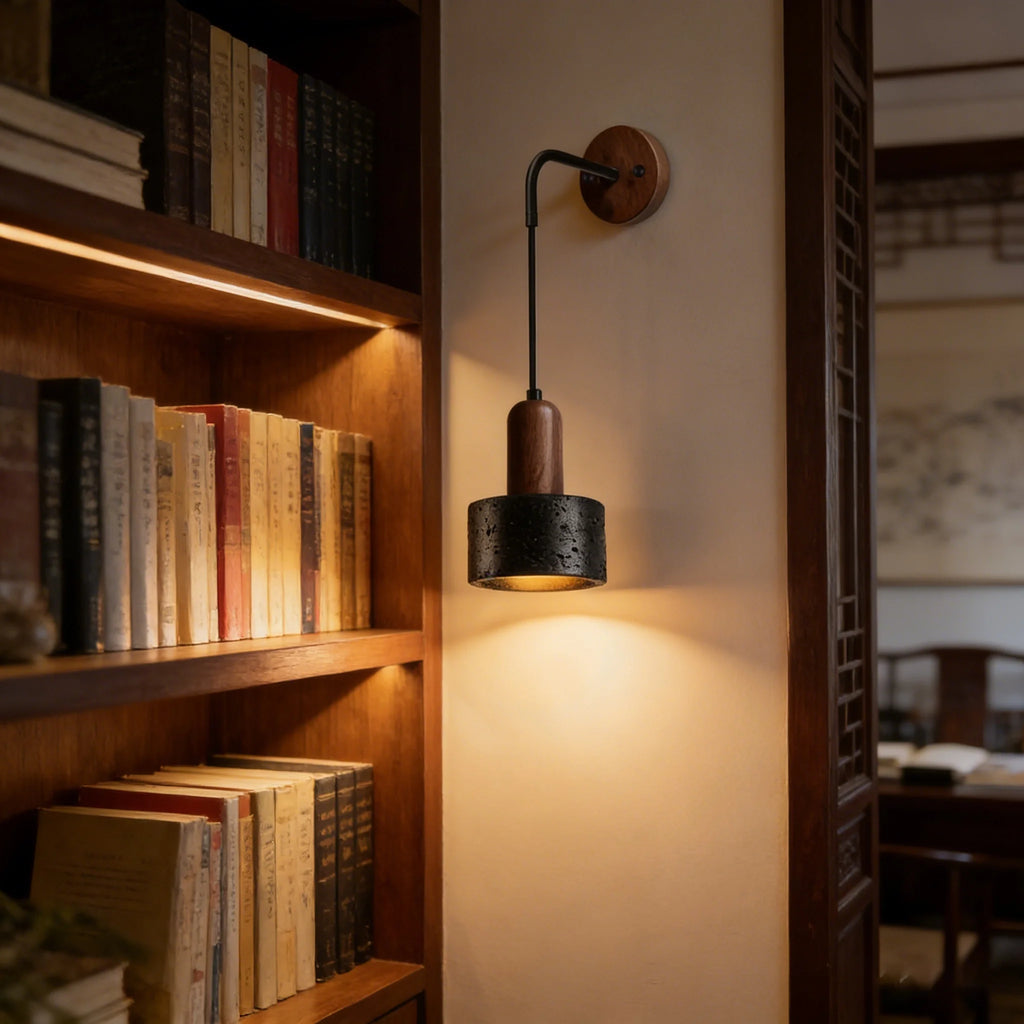 Yellow Travertine Stone Wall Lamp