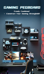No-Drill Gaming Pegboard Wall Organizer