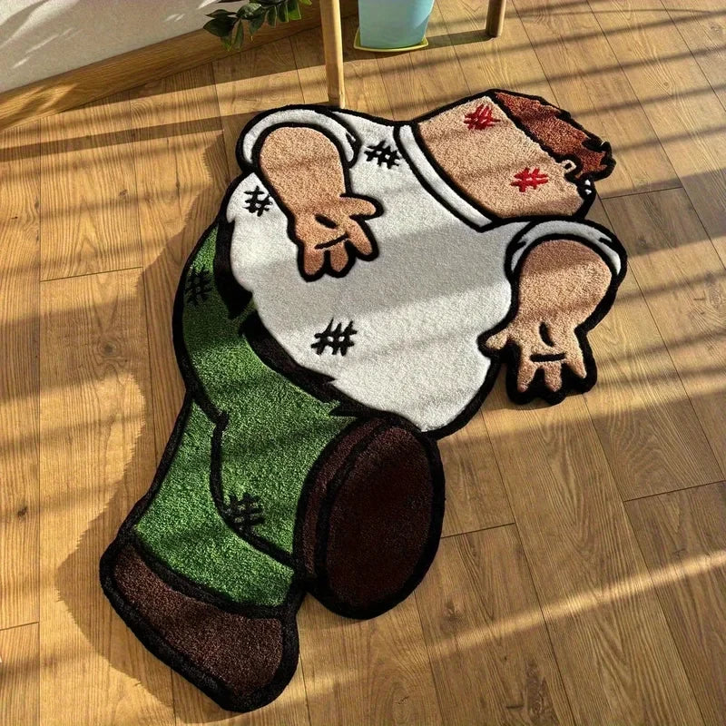 VIKAMA Cartoon Non-Slip Flannel Area Rug