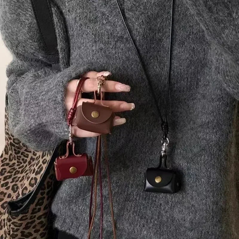 Retro Mini Leather Bag Pendant Necklace