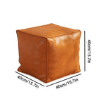Unstuffed PU Leather Storage Ottoman Cover