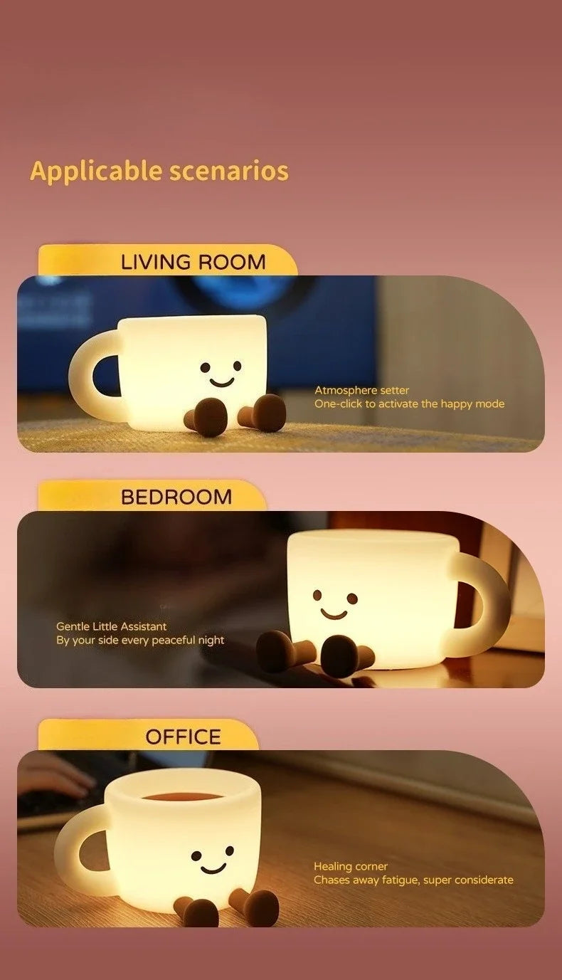 Rechargeable Coffee Cup Silicone Night Light