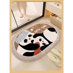 Cartoon Panda Imitation-Cashmere Floor Mat