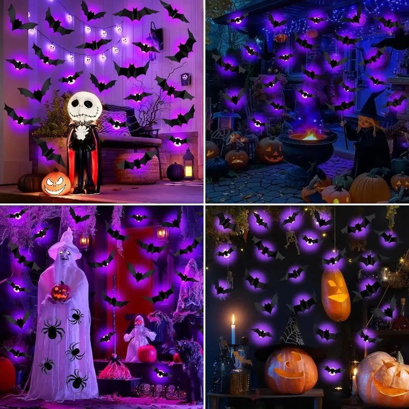 3D Halloween Bat Wall Decoration Set