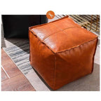 Unstuffed PU Leather Storage Ottoman Cover