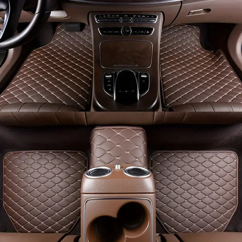 5-Piece Waterproof PU Leather Car Floor Mat Set