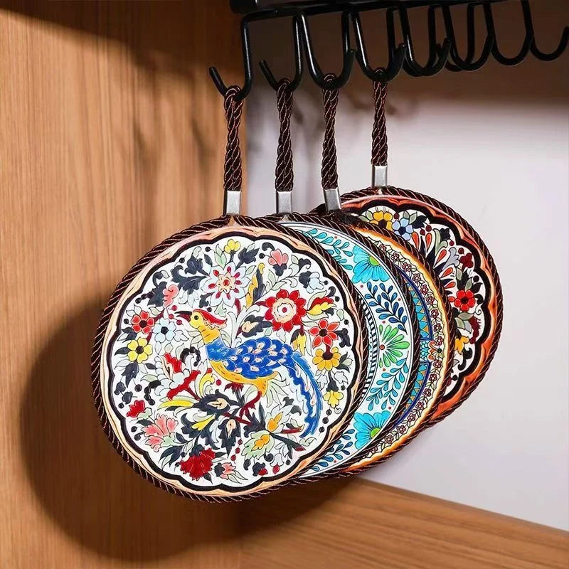 17cm Ceramic Trivet with Cork Base & Hanging Rope