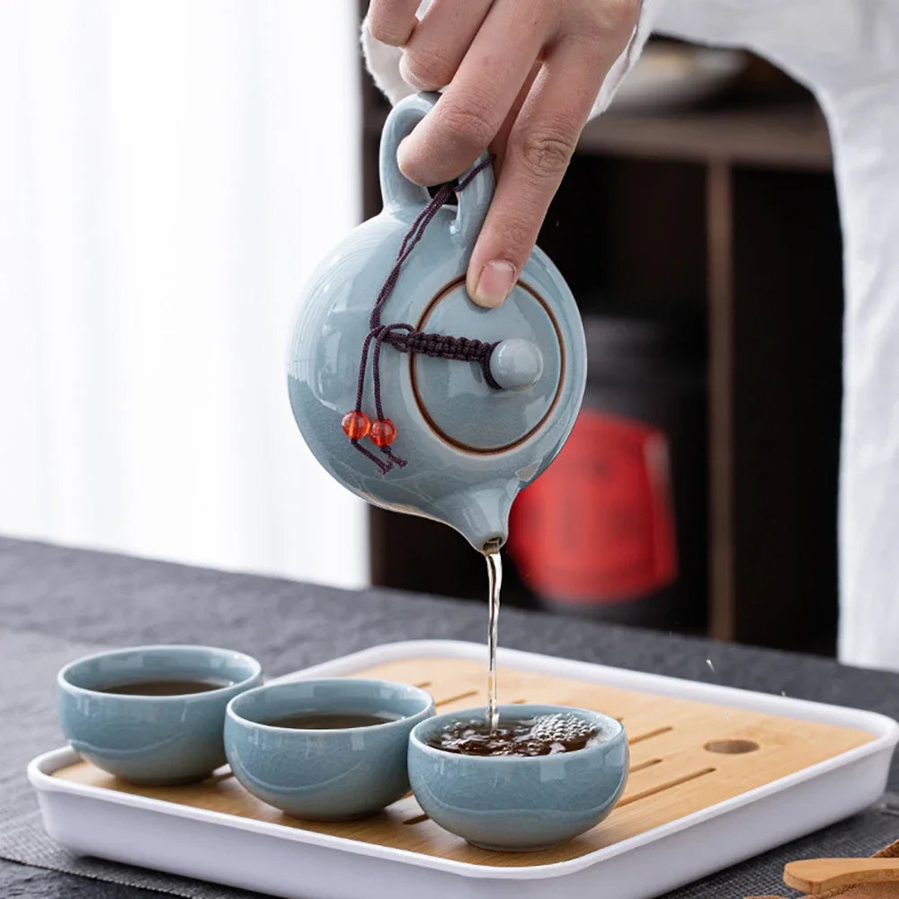 Ge Yao Ice-Crack Ceramic Tea Set Pieces