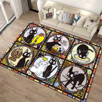 Japanese Cat Cartoon Area Rug
