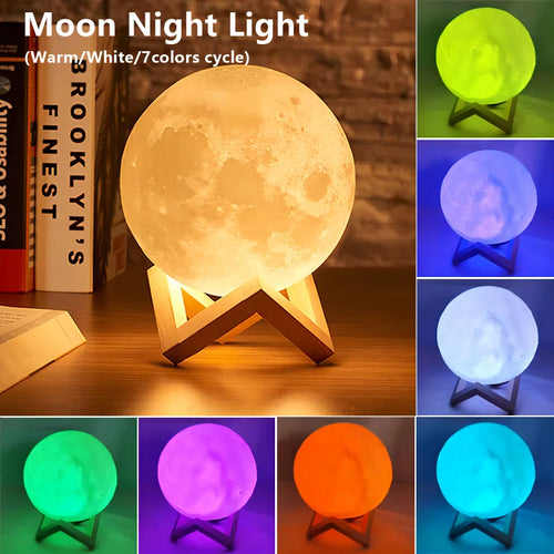 3D Moon Night Light