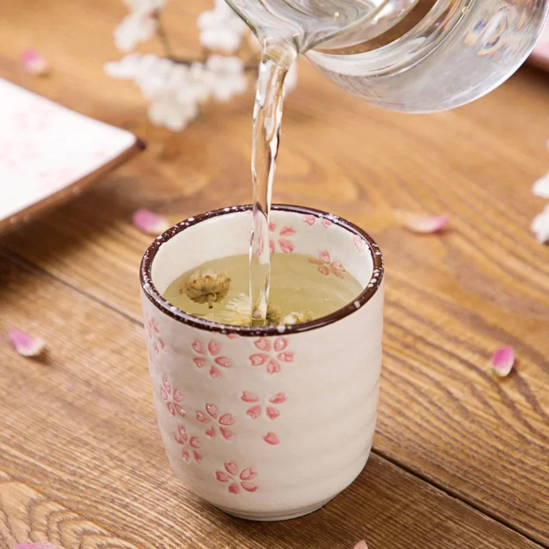 Sakura Underglaze Ceramic Tea Cup