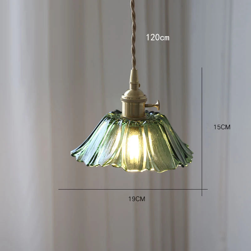 Vintage Flower Glass Pendant Light
