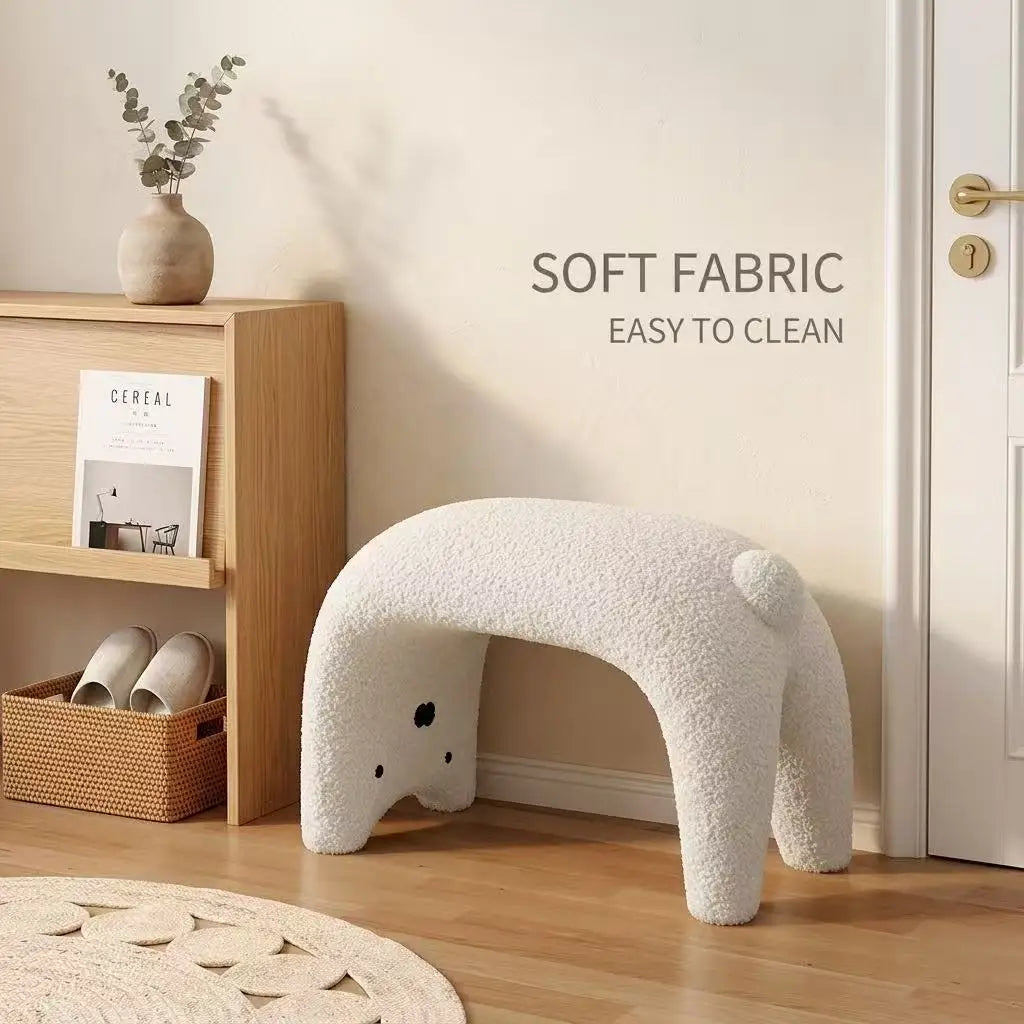 Cute Animal Plush Ottoman Stool