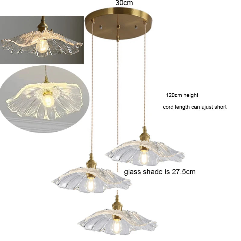 Vintage Flower Glass Pendant Light