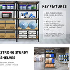5-Tier Heavy-Duty Adjustable Storage Shelving
