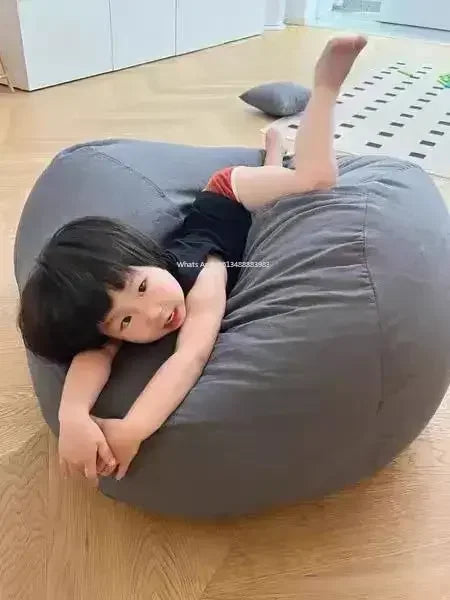 Linen Single Bean Bag Chair with Liner