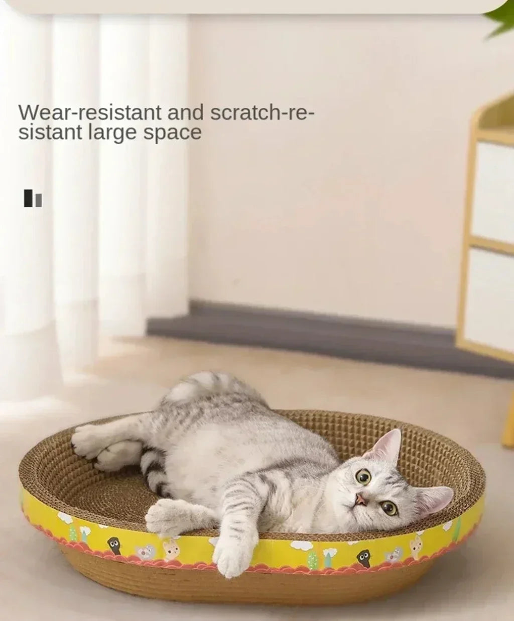 Oval Corrugated Cardboard Cat Scratcher Bed