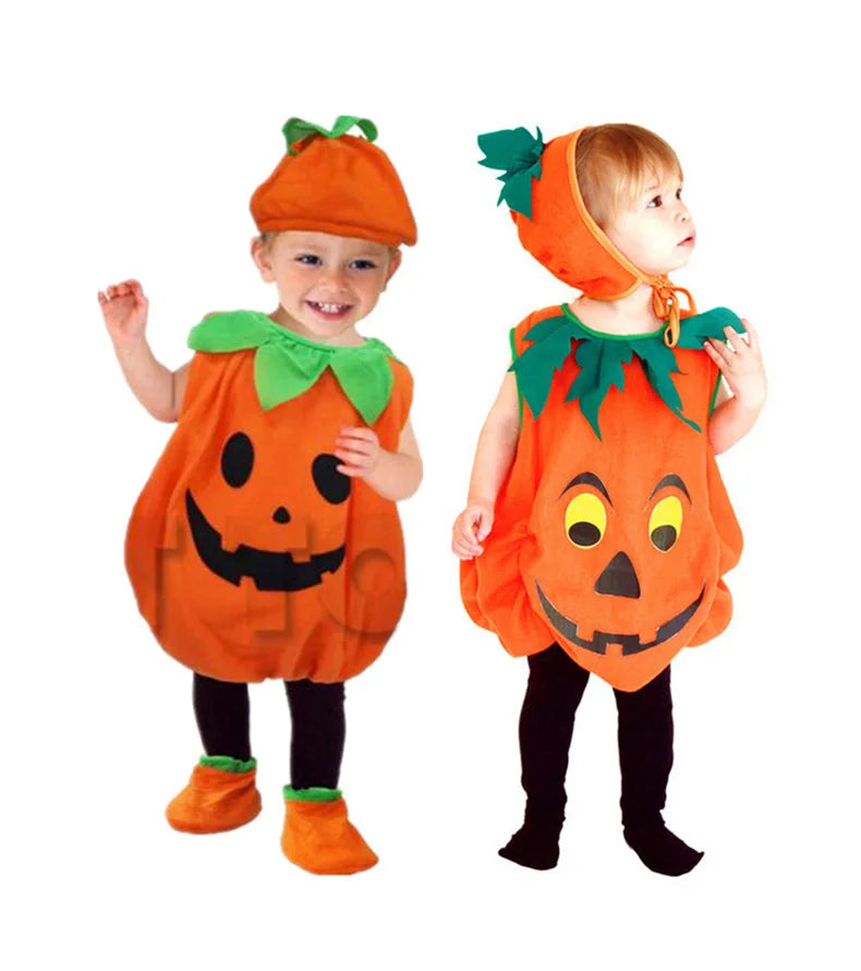 Kids Pumpkin Halloween Costume with Hat