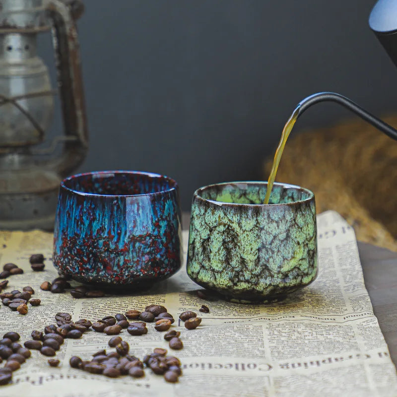 Colorful Reactive-Glaze Ceramic Coffee Cup