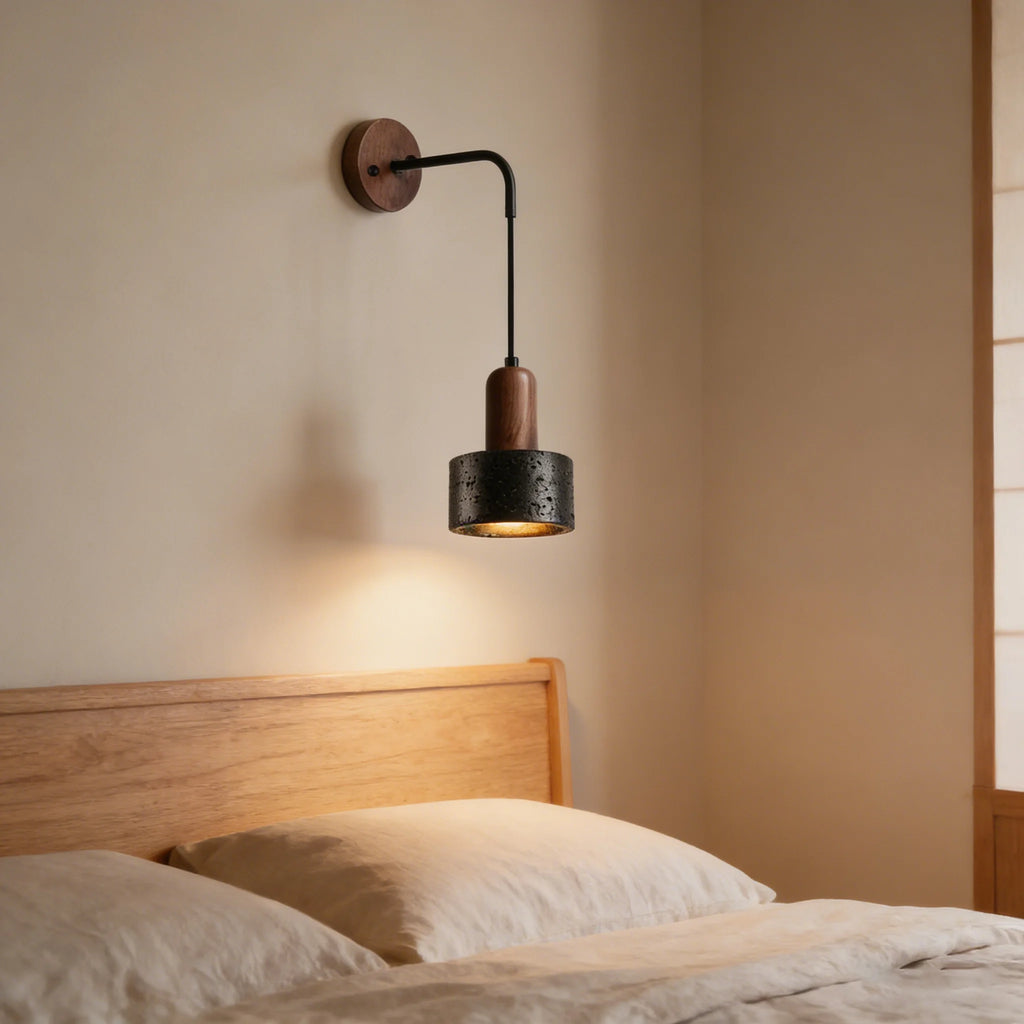 Yellow Travertine Stone Wall Lamp
