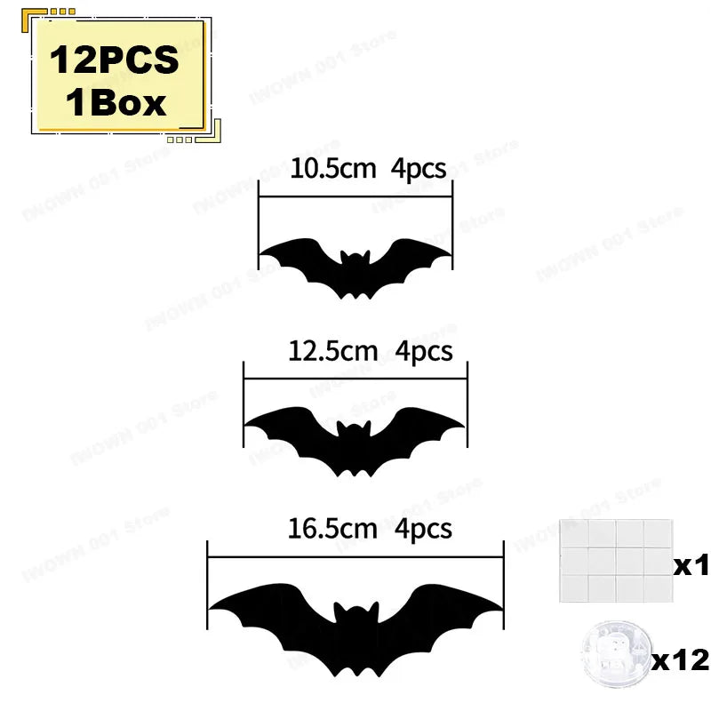 LED 3D Purple Bat Halloween Wall Stickers