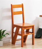 Folding Solid Wood Ladder Chair & Step Stool