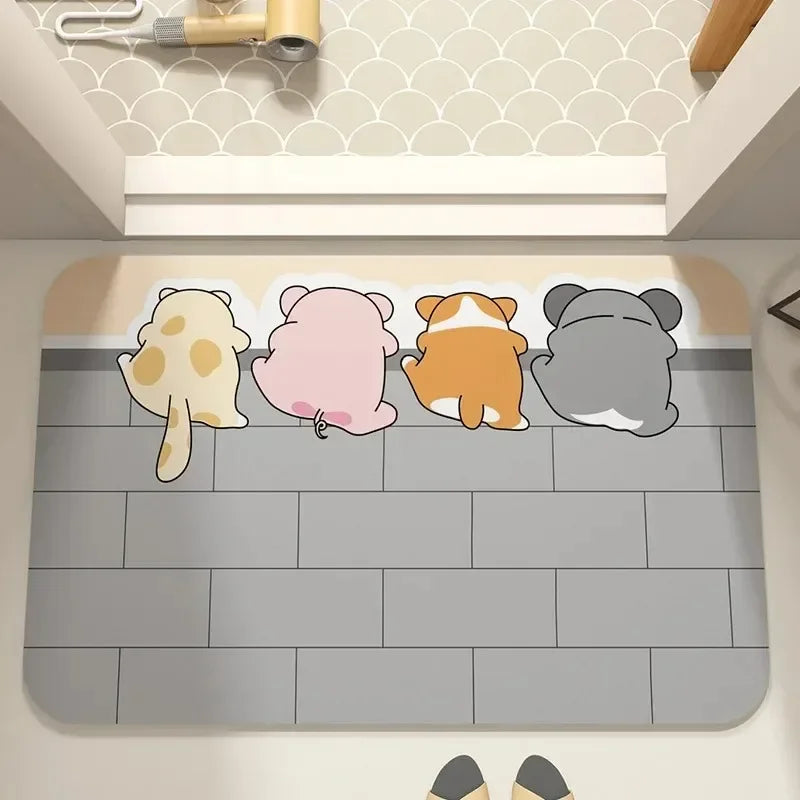 Cute Cartoon Dog Non-Slip Door Mat