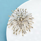 Vintage Sunburst Rhinestone Brooch